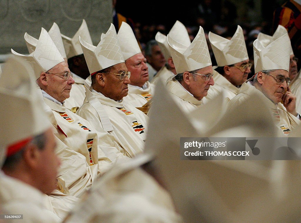 Cardinals (L to R) Paul Poupard of Franc