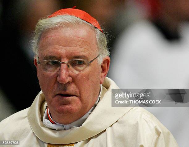 British Cardinal Cormac Murphy O'Connor arrives for a mass celebrated by Cardinal Jorge Arturo Medina Estevez of Chile in St. Peter's Basilica at the...
