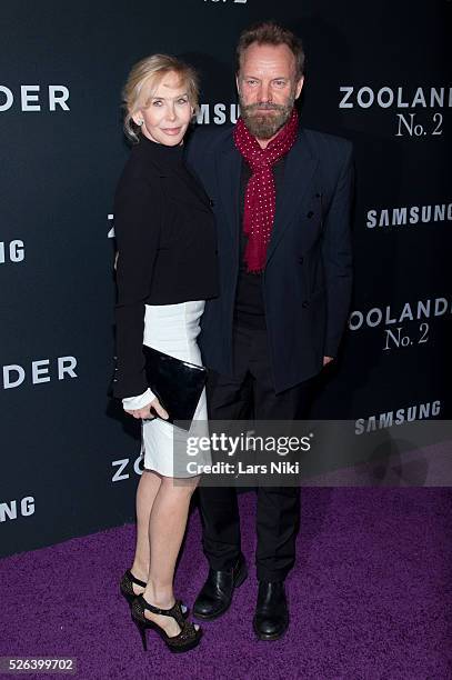 Trudie Styler and Sting attend the "Zoolander 2" world premiere at Alice Tully Hall in New York City. �� LAN