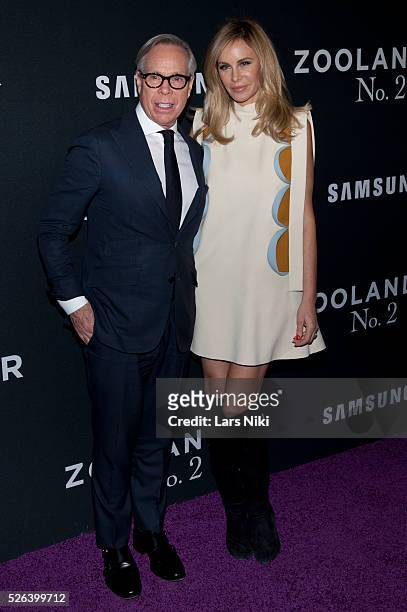 Tommy Hilfiger and Dee Ocleppo Hilfiger attend the "Zoolander 2" world premiere at Alice Tully Hall in New York City. �� LAN