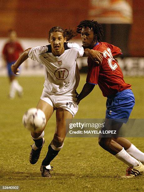 Omar Gonzalez , of Costa Rica fights for the ball with Kendall Waston of the US during the Concacaf final quadrangular for a place in the Under-17...