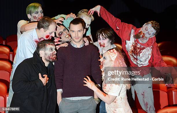 Nicholas Hoult attends a photo call to promote Warm Bodies at the Soho Hotel.