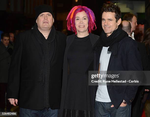 Andy Wachowski, Lana Wachowski and Tom Tykwer attend the premiere of Cloud Atlas at Curzon Mayfair.