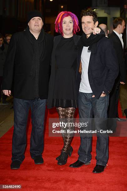 Andy Wachowski, Lana Wachowski and Tom Tykwer attend the premiere of Cloud Atlas at Curzon Mayfair.