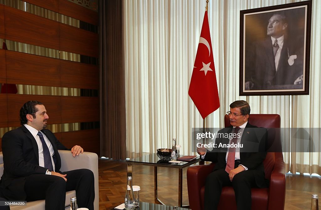 Ahmet Davutoglu - Saad Hariri meeting in Istanbul