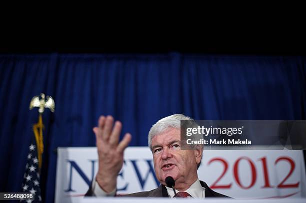 Jan. 16, 2012 - Myrtle Beach, SC, USA - NEWT GINGRICH holds a town hall meeting at Rioz Brazilian Steakhouse. A presidential debate will be held...