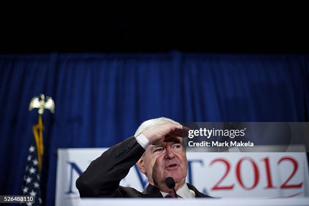 Jan. 16, 2012 - Myrtle Beach, SC, USA - NEWT GINGRICH holds a town hall meeting at Rioz Brazilian Steakhouse. A presidential debate will be held...