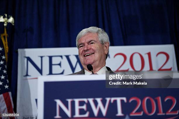 Jan. 16, 2012 - Myrtle Beach, SC, USA - Republican Presidential candidate NEWT GINGRICH holds a town hall meeting at Rioz Brazilian Steakhouse. A...