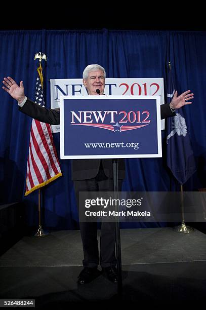 Jan. 16, 2012 - Myrtle Beach, SC, USA - Republican Presidential candidate NEWT GINGRICH holds a town hall meeting at Rioz Brazilian Steakhouse. A...