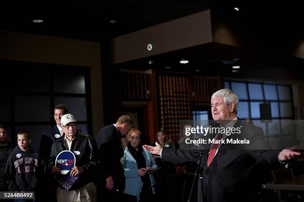 Jan. 16, 2012 - Myrtle Beach, SC, USA - NEWT GINGRICH holds a town hall meeting at Rioz Brazilian Steakhouse. A presidential debate will be held...