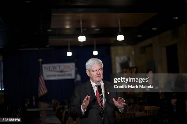Jan. 16, 2012 - Myrtle Beach, SC, USA - NEWT GINGRICH holds a town hall meeting at Rioz Brazilian Steakhouse. A presidential debate will be held...