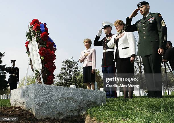 Army Officer Richard Sargent, White House Commission on Remembrance Director Carmella LaSpada, GY Sgt. Christopher Cox of U.S. Marine Corps, Secret...