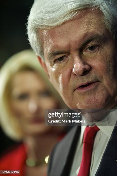 Jan. 18, 2012 - Easley, SC, USA - Republican Presidential candidate NEWT GINGRICH and wife CALLISTA held a town hall meeting at Mutt's Restaurant....