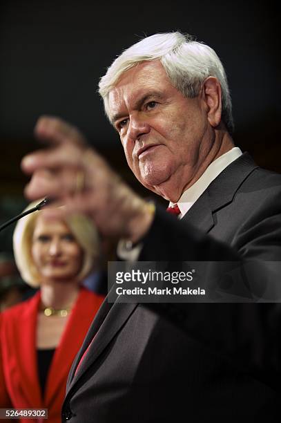Jan. 18, 2012 - Easley, SC, USA - Republican Presidential candidate NEWT GINGRICH and wife CALLISTA held a town hall meeting at Mutt's Restaurant....