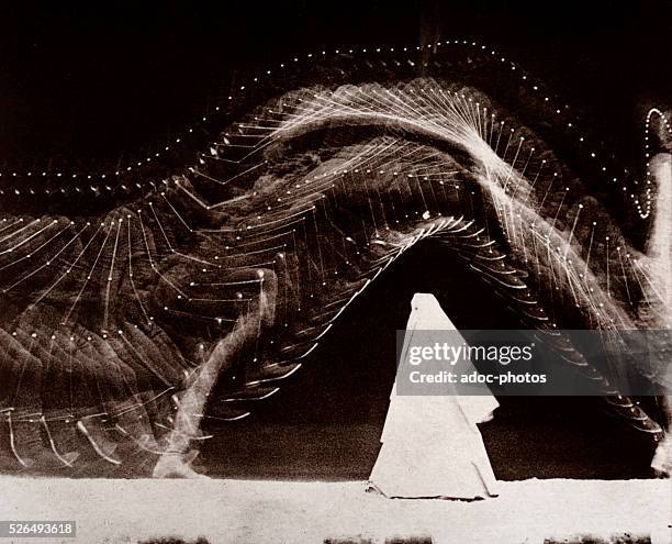 Record of the several phases of a jump. Chronophotography by Etienne Jules Marey in 1886.