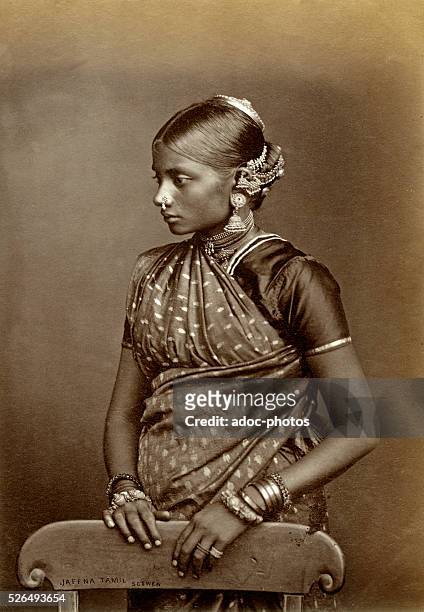 Tamil woman of Jaffna , ca. 1875. News Photo - Getty Images