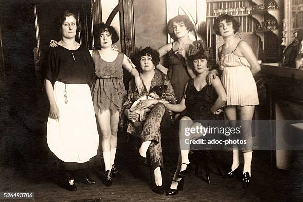 Prostitutes in a brothel . Ca. 1910.