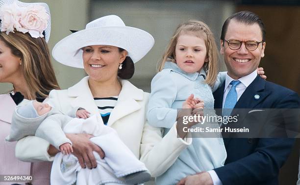 Prince Oscar of Sweden, Crown Princess Victoria of Sweden, Prince Daniel of Sweden and Princess Estelle of Sweden attend the choral tribute and...