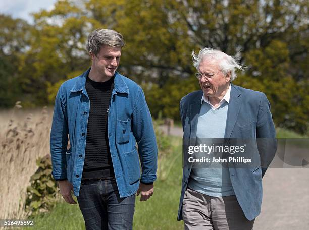 Sir David Attenborough and David Mooney attend the launch of the London Wildlife Trust's new Flagship nature reserve Woodberry Wetlands on April 30,...