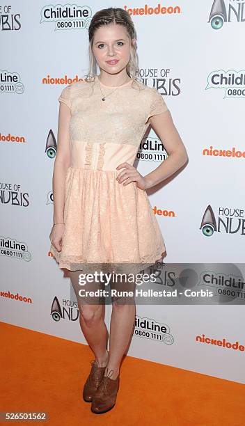 Ana Mulvoy Ten attends the premiere of Nickelodeon House Of Anubis at Freemasons Hall.