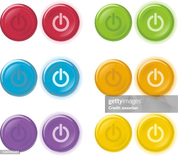 start open and close buttons symbol - start or stop button stock illustrations