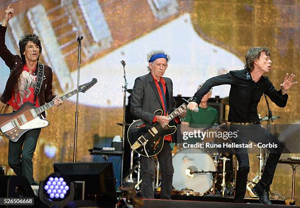 Rolling Stones perform at the Barclaycard British Summer Time Hyde Park.