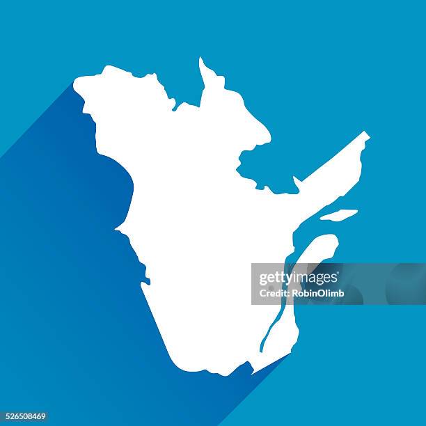 blue quebec map icon - quebec map stock illustrations