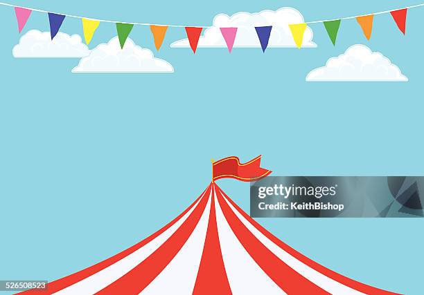 veranstaltungszelt und banner flags hintergrund - zirkus stock-grafiken, -clipart, -cartoons und -symbole