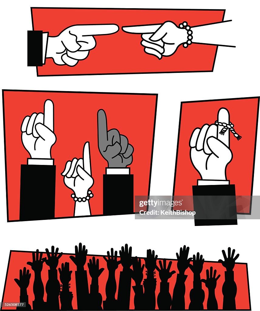 What Is Question Rasing Vector Image Pointing Finger Raising Hand Question Answer High-Res Vector Graphic ...