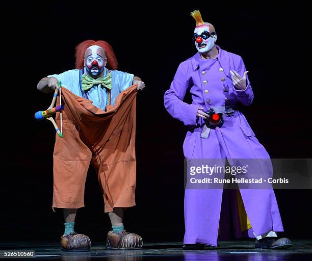 Cirque Du Soleil perform Alegria at O2 Arena.