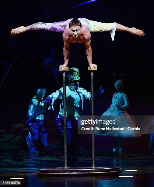 Cirque Du Soleil perform Alegria at O2 Arena.