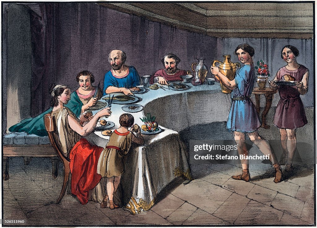 Cena Rome Ancient Rome - Young slave serving patricians in the triclinium... News ...