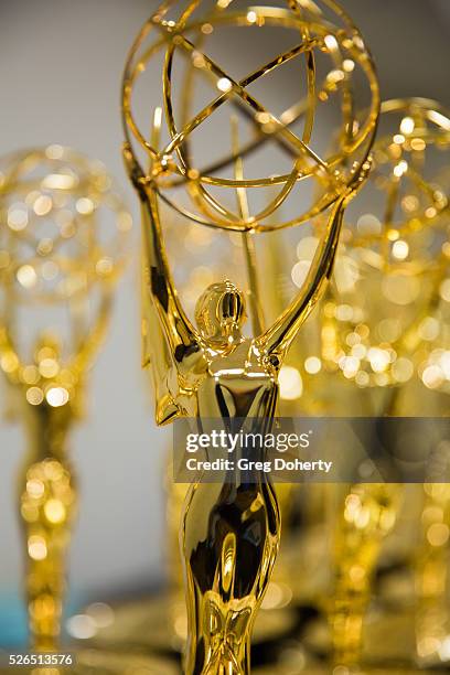 Display of Daytime Emmy Trophies at The National Academy of Television Arts & Sciences held at the Westin Bonaventure Hotel on April 29, 2016 in Los...