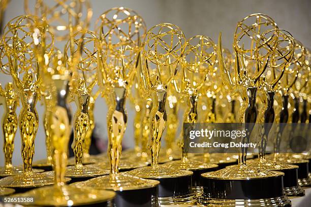 Display of Daytime Emmy Trophies at The National Academy of Television Arts & Sciences held at the Westin Bonaventure Hotel on April 29, 2016 in Los...