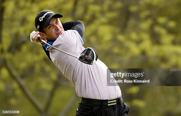 Lorenzo Gagli of Italy during the second round of Challenge de Madrid at the Real Club de Golf La Herreria on April 29, 2016 in Madrid, Spain