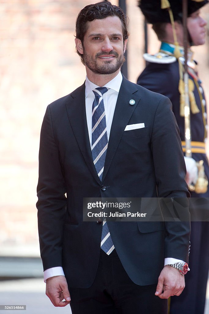 Lunch Arrivals - King Carl Gustaf of Sweden Celebrates His 70th Birthday