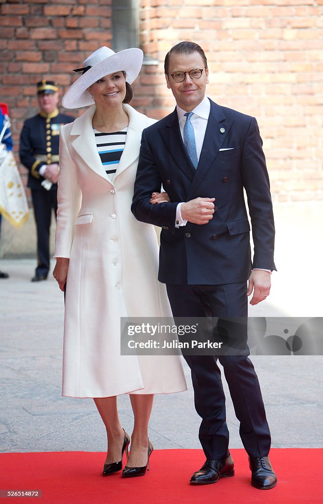 Lunch Arrivals - King Carl Gustaf of Sweden Celebrates His 70th Birthday