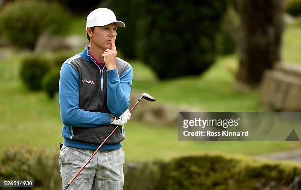 Antti Ahokas of Finland during the second round of Challenge de Madrid at the Real Club de Golf La Herreria on April 29, 2016 in Madrid, Spain