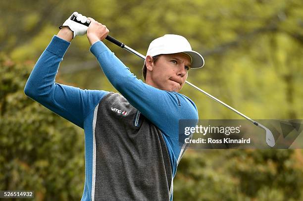 Antti Ahokas of Finland during the second round of Challenge de Madrid at the Real Club de Golf La Herreria on April 29, 2016 in Madrid, Spain