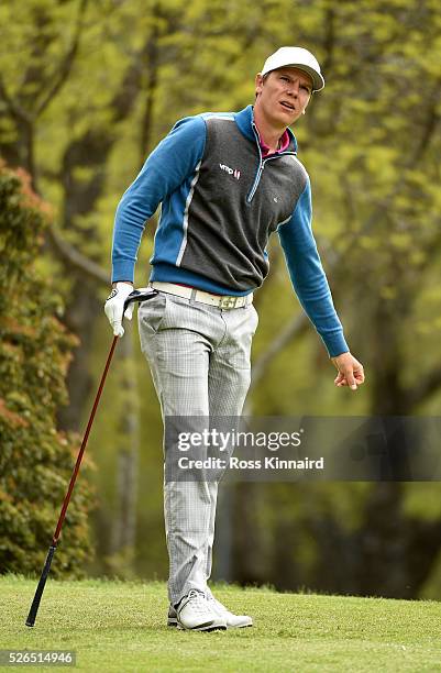 Antti Ahokas of Finland during the second round of Challenge de Madrid at the Real Club de Golf La Herreria on April 29, 2016 in Madrid, Spain