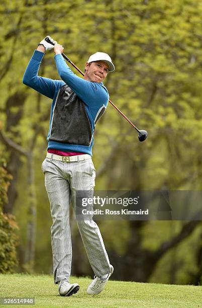 Antti Ahokas of Finland during the second round of Challenge de Madrid at the Real Club de Golf La Herreria on April 29, 2016 in Madrid, Spain