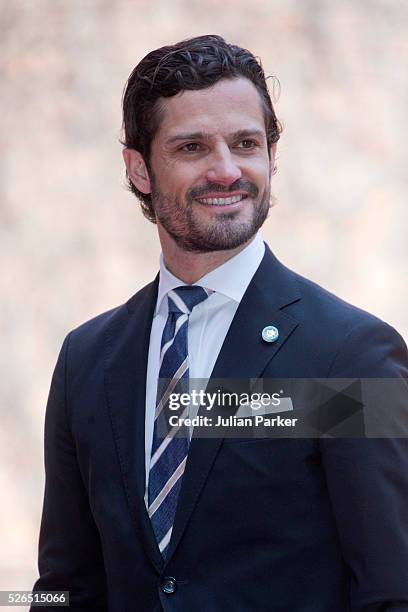 Prince Carl Philip of Sweden ,attends a Lunch at City Hall Stockholm, on the occasion of King Carl Gustaf of Sweden's 70th Birthday, on April 30 in...