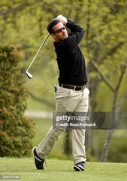 Jose-Filipe Lima of Portugal during the second round of Challenge de Madrid at the Real Club de Golf La Herreria on April 29, 2016 in Madrid, Spain