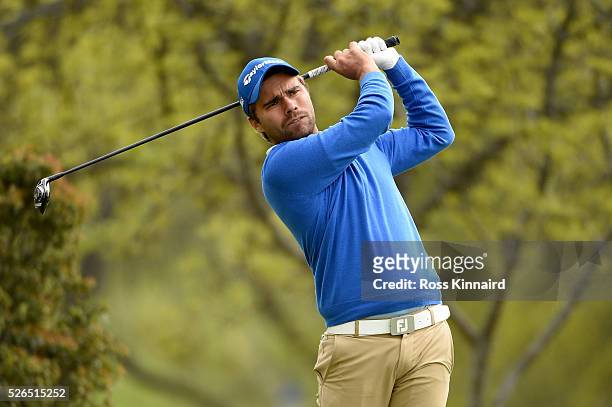 Romain Langasque of France during the second round of Challenge de Madrid at the Real Club de Golf La Herreria on April 29, 2016 in Madrid, Spain