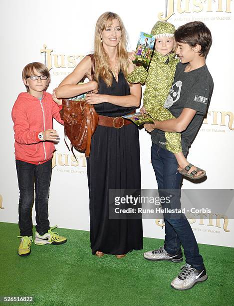 Natascha McElhone and family attend the premiere of Justin And The Knights Of Valour at the May Fair Hotel.