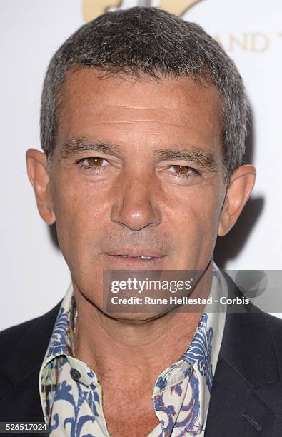 Antonio Banderas attends the premiere of Justin And The Knights Of Valour at the May Fair Hotel.