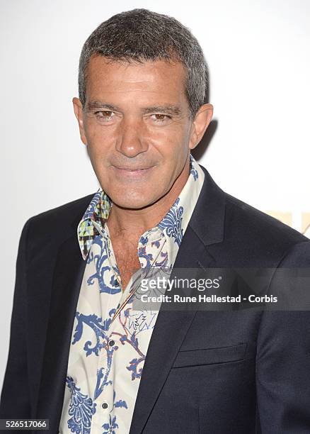 Antonio Banderas attends the premiere of Justin And The Knights Of Valour at the May Fair Hotel.