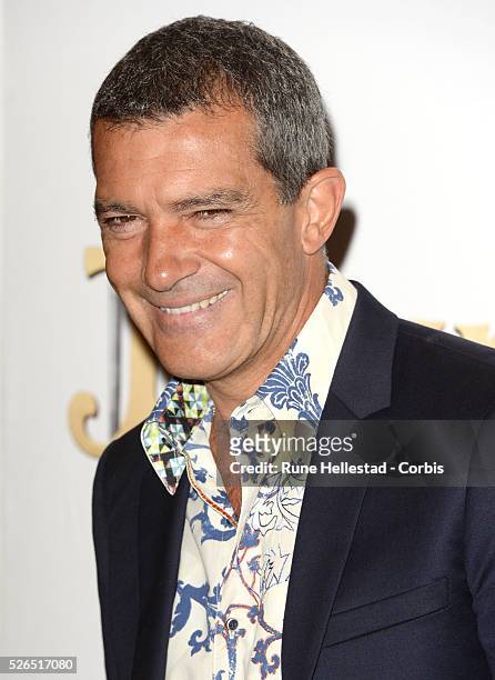 Antonio Banderas attends the premiere of Justin And The Knights Of Valour at the May Fair Hotel.