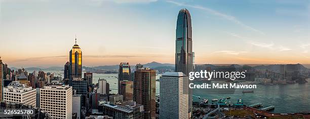 hong kong island cityscape - ifc stock pictures, royalty-free photos & images