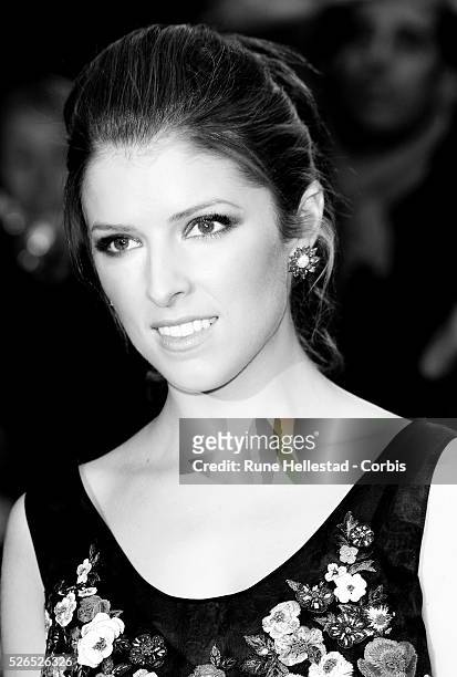 Anna Kendrick attends the London Film Festival premiere of "Drinking Buddies" at Odeon West End.